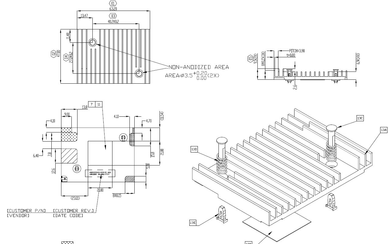 PCB Board Card extrusion heatsink-4